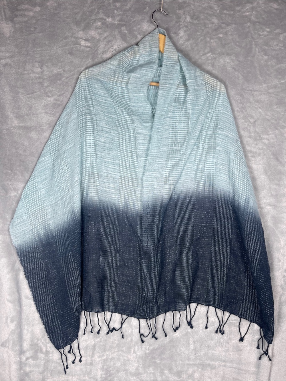 Light Blue to Navy Ombre Scarf Wrap